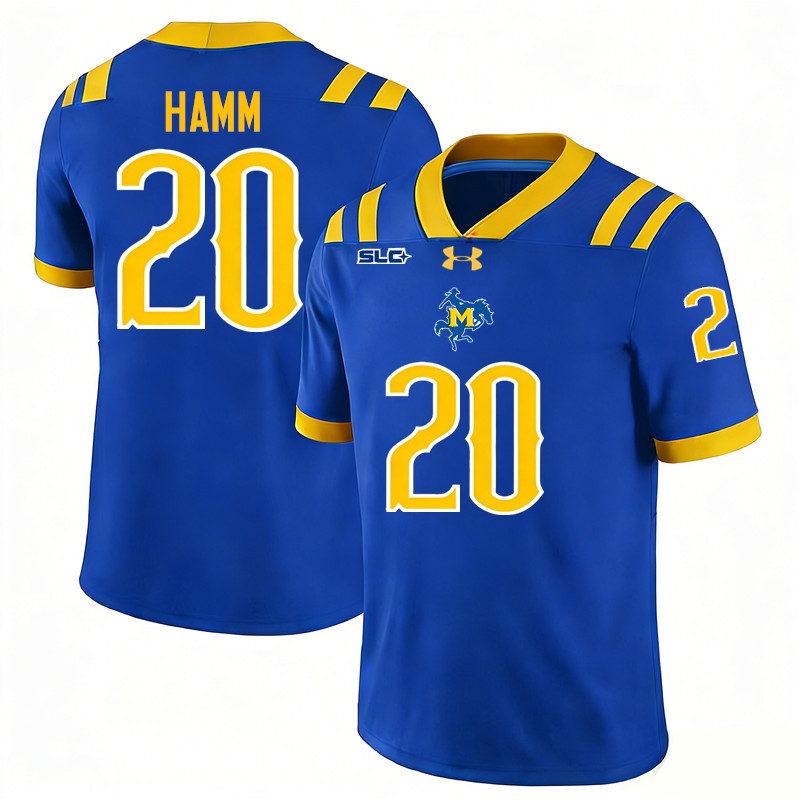 McNeese Cowboys #20 Coleby Hamm College Football Jerseys,Uniforms-Royal